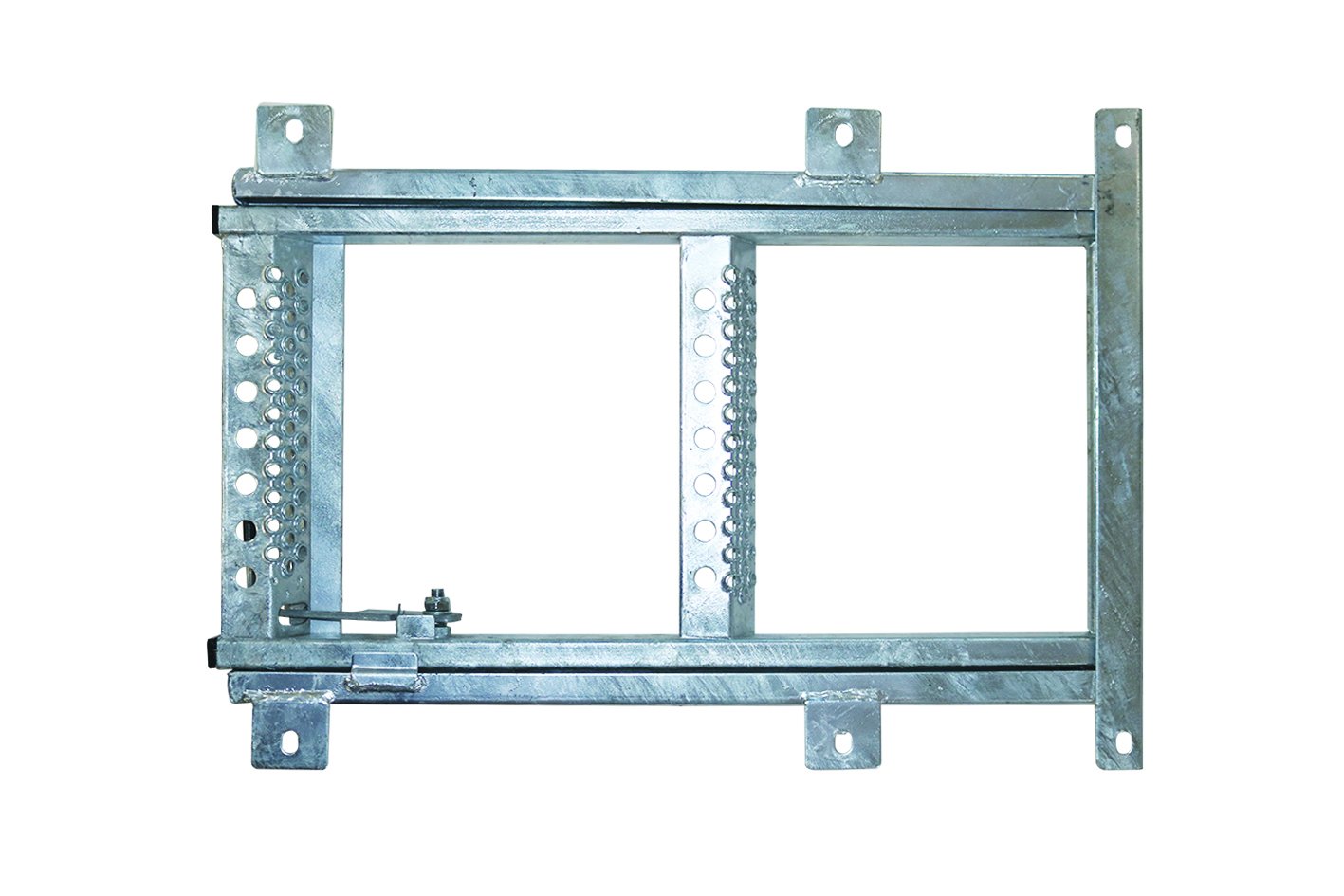 Underbody Access Steps - Heavy Duty, metal frame with screws and holes, 2-rung galvanized, ideal for commercial vehicles and HGV trailers.