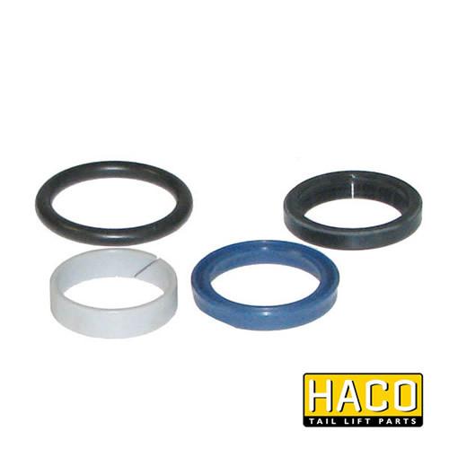 Sealkit DH-VA HACO for Dhollandia Tail Lift, featuring various sized rubber seals and gaskets, suitable for part DS030, size Ø30mm, single acting.