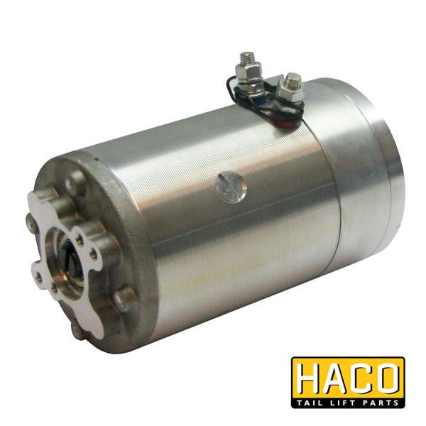 Motor 3.0kW 24V closed F CW HACO, silver cylinder electric motor, compatible with Dhollandia MP021 and Zepro 21218 for tail lifts.