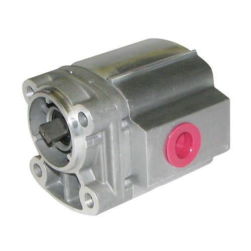 Pump 3,3cc MD-type HACO, a silver metal cylinder, compatible with Dhollandia Tail Lifts, available at Nationwide Trailer Parts Ltd.
