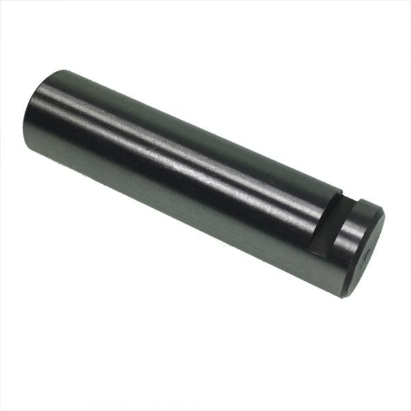 Hardened Sprocket Pin 2.25 Long, featuring a black cylindrical design with a hole, suitable for Del Tail Lifts.