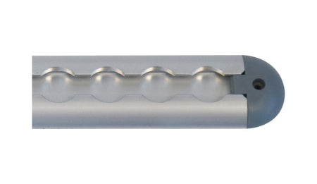 Extruded Aluminium Captive Track End Cap, featuring a sleek silver design with a 3.2mm fixing hole, ideal for NTP-0530 Captive track.