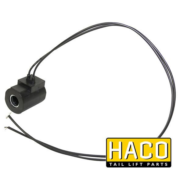 Coil 12V wire HACO with attached cables, compatible with Ratcliff 4696-108-2 and Zepro 32771, suitable for tail lifts.