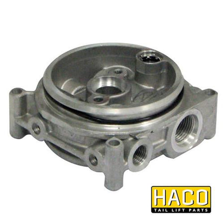 Valve block HACO for Bar Cargo 101121282, featuring a metal structure with multiple holes, suitable for double-acting applications in commercial vehicle parts.