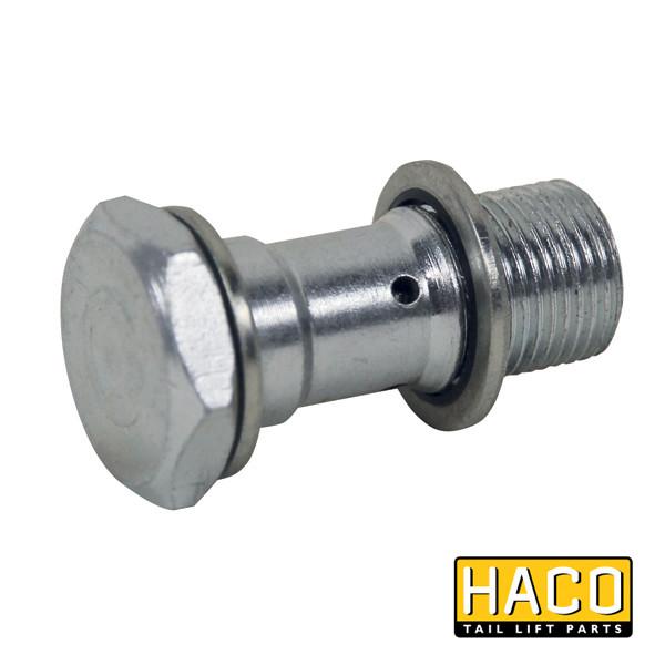 Close-up of a metal current regulator valve 3L HACO, designed to fit Ratcliff part 4697-074-8, showcasing its intricate fastener components.