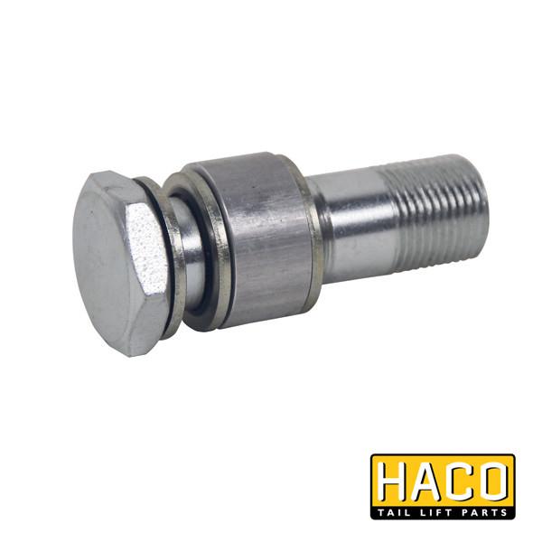 Current regulator valve 16L HACO with visible silver bolt and nut, designed to fit Ratcliff part 4697-071-1 for tail lifts.