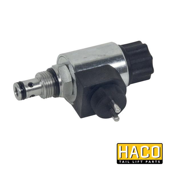 Solenoid valve Single Acting 24V HACO with costal M24, designed for Dhollandia Tail Lifts, featuring a detailed view of its electric motor and mechanical components.