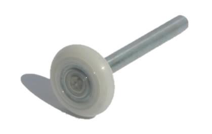 Close-up of a 2 Long Stem Nylon Roller S/S Shaft designed for C4 Lite doors on HGV trailers and commercial vehicles.