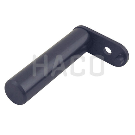 PIN Ø28 LENGTH=129MM, featuring a black metal corner piece and a black plastic pipe with a screw, suitable for MBB applications.
