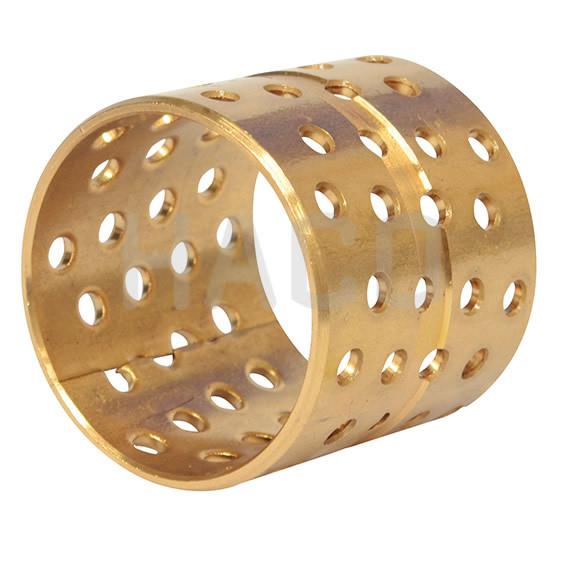 Bearing perfo Ø40/44-41mm HACO, gold cylindrical object with holes, fits MBB Tail Lifts, interchangeable with part 1403362, for commercial trailers.