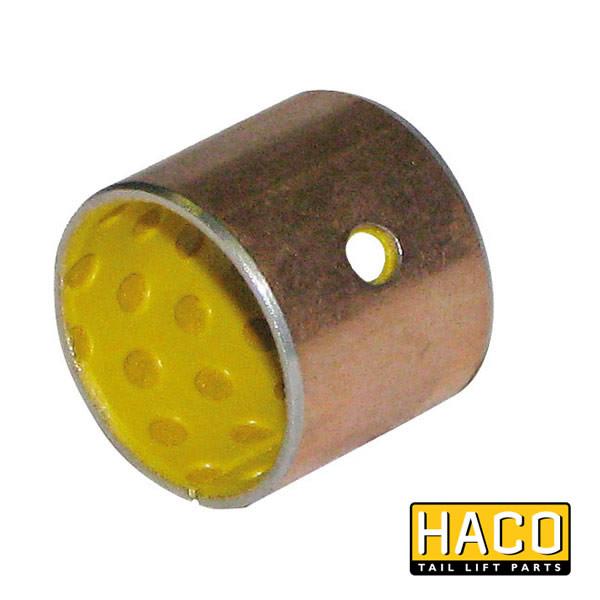 Bearing PAP Ø20/23-20 HACO, metal cylinder with yellow interior, fitting Ratcliff & Dhollandia Tail Lift, suits part 2200-009-4 & M1820.20T.