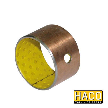 Bearing Ø35/39-25 PAP HACO, metal ring with yellow interior, suitable for Dhollandia Tail Lifts, interchangeable with part M1835.25T.