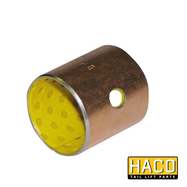 Bearing Ø25/28-30 PAP HACO, metal cylinder for Dhollandia tail lifts, interchangeable with part M1825.30T, shown close-up with visible yellow interior.
