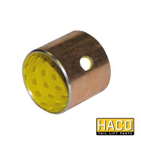Bearing PAP Ø25/28-25 HACO for Ratcliff & Dhollandia tail lift, showcasing its metal cylindrical design essential for trailer part functionality.