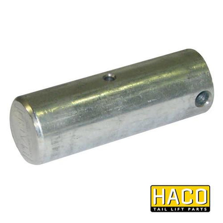 Pin HACO for Bar Cargolift 101126453, a metal cylinder with holes, 35mm diameter, 100mm length, for commercial trailer parts.