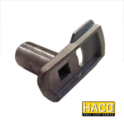 Pin Ø30x68-17/32'' HACO, metal pin with hole, compatible with Ratcliff Palfinger Tail Lift, part 4151-080-3, close-up image.