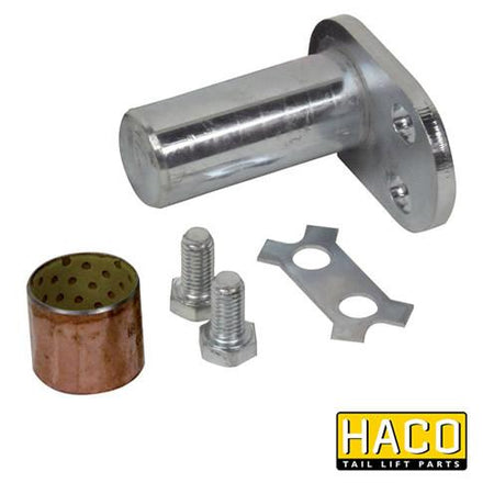 Pin set Ø25 HACO, metal hardware with screws and nuts, designed to fit Ratcliff Palfinger Tail Lift, part 4102-015-3.