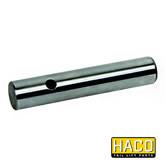 Pin Ø25 Length=129mm HACO alternative, featuring a metal cylinder with a hole, designed to fit Dhollandia Tail Lifts, interchangeable with part M1725.129.