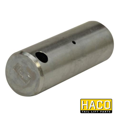 Pin Ø35x99mm HACO metal cylinder with holes, designed for M1735.099.BO10, showcased in a close-up view, suitable for commercial trailers.