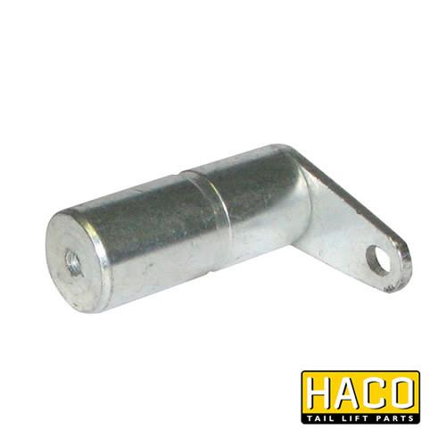 Pin Ø35x90mm HACO, a silver metal lift component, shown with a close-up of a screw, designed for commercial trailer use.