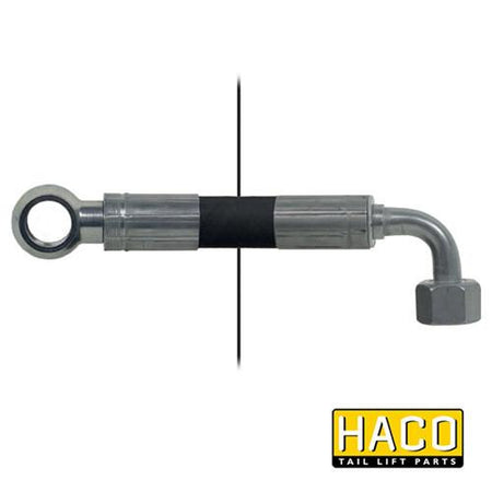 Hose HACO, 650mm length, featuring a durable double steel jacket, designed as a replacement part for Dhollandia tail lifts.