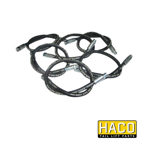 Hose kit HACO to Suit MBB Palfinger 1303233, featuring black and silver cables, 850mm size, and double steel jacket for commercial trailers.