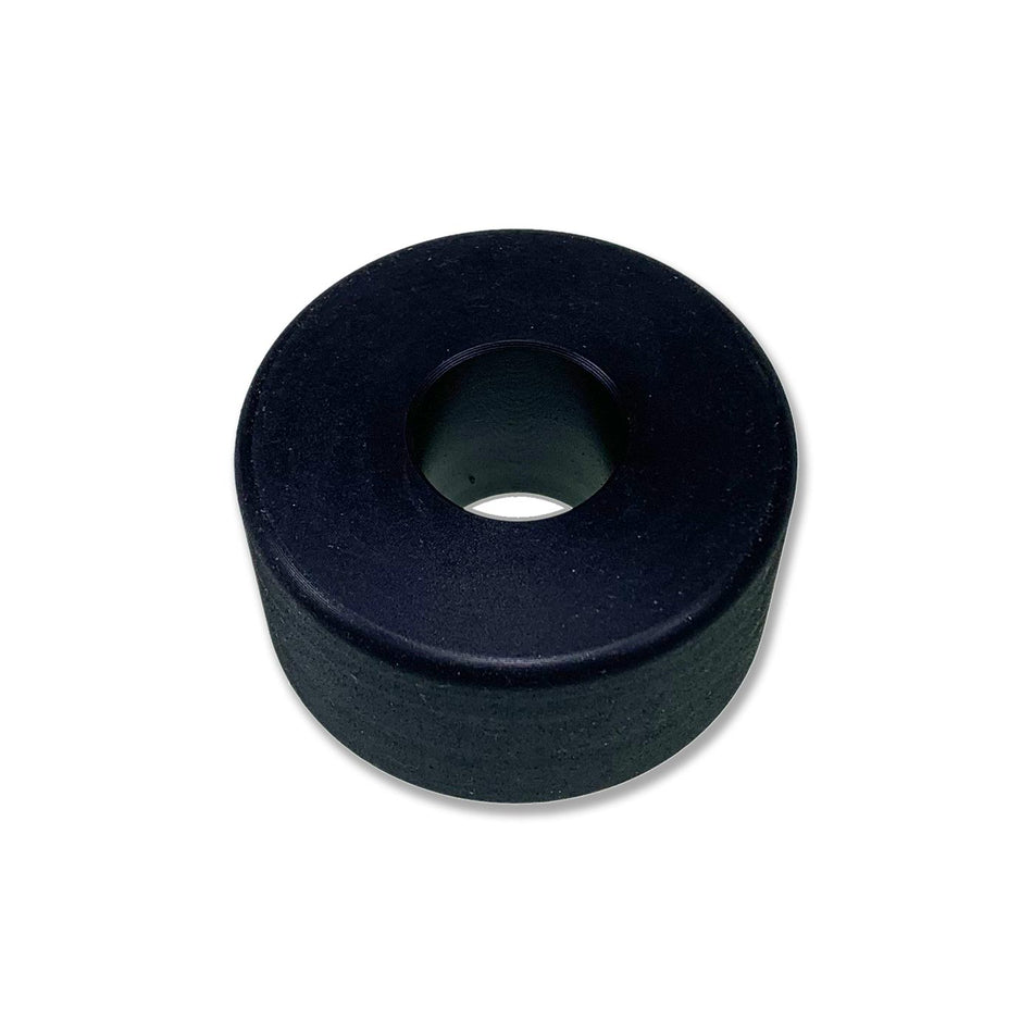 Platform Roller HACO Ø70/26-35MM, a black rubber wheel with central hole, compatible with Anteo Tail Lifts, ideal for commercial trailer applications.