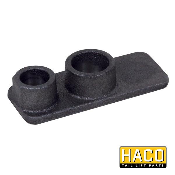 Torsion bar end HACO for Ratcliff Palfinger Tail Lift, featuring a black metal design with multiple holes, suitable for part 4137-265-0.