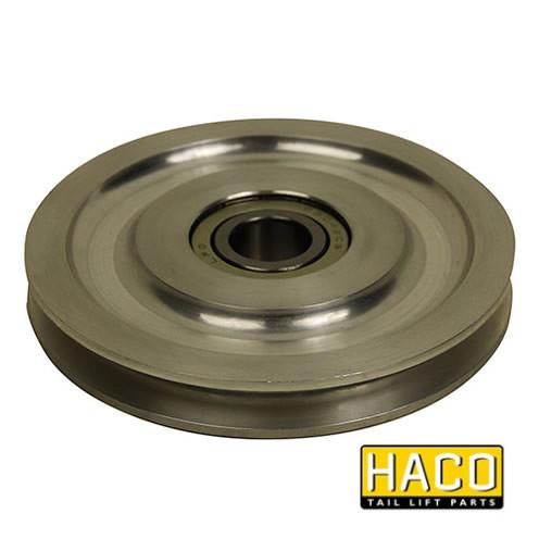 Cable pulley 1000kg HACO, metal construction, designed for Ratcliff Palfinger Tail Lift, compatible with Ratcliff part P21, ideal for commercial trailer use.