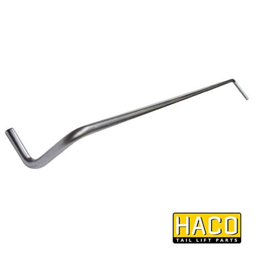 Torsion spring platform HACO for Dhollandia VRX075.13, featuring a metal hook and wrench, suitable for commercial trailer parts.