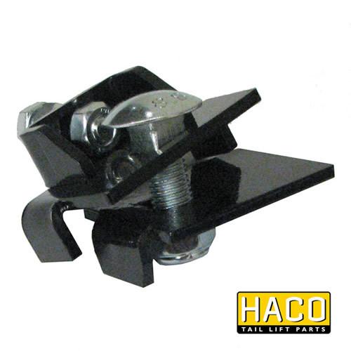 Stop steel HACO, black metal bolt and nut assembly, compatible with Dhollandia M5300 tail lifts.