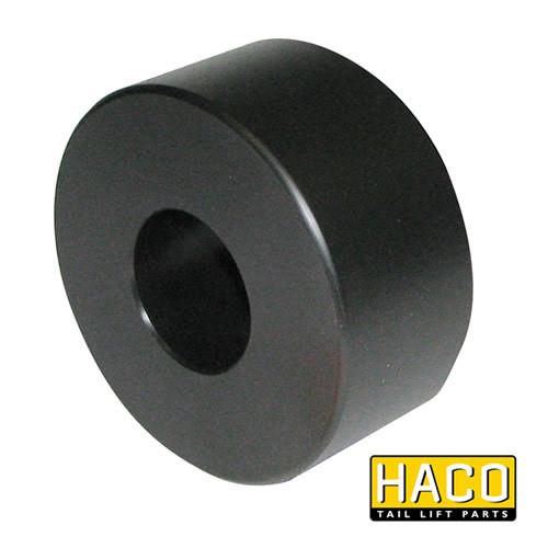 Platform roll Ø100/39-46mm HACO, compatible with Dhollandia M0331, featuring a black round design with a central hole, ideal for tail lift systems.