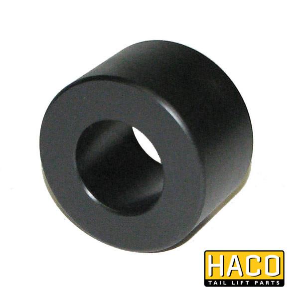Platform roll Ø75/39-46mm HACO, black cylindrical part with central hole, fits Dhollandia Tail Lifts, interchangeable with M0337, for commercial vehicle applications.