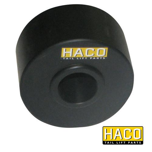 Platform roll Ø75/26-26mm HACO, a black round object, compatible with Dhollandia Tail Lifts, for large commercial trailers.