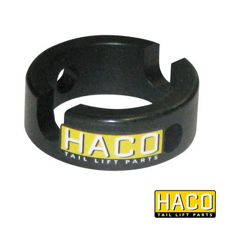 Ring for roller HACO, Ø35mm, fits Dhollandia Tail Lifts. Interchangeable with part M1999.36.1. Features white text on black surface.