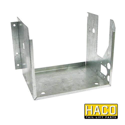 Case power pack Haco 2kW for Dhollandia M0405.R, featuring a metal frame with holes, suited for commercial trailer tail lift systems.
