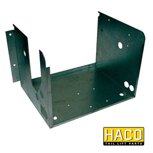 Case power pack Haco left position 3kW for Dhollandia M0406.L, featuring a metal frame with holes and a hinge component.