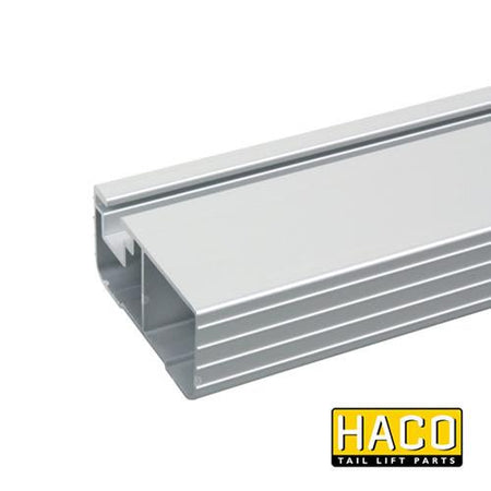 Bumper HACO for Dhollandia Tail Lifts, close-up of metal profile, fits part M0493, size 100x50mm, length 2 metres.