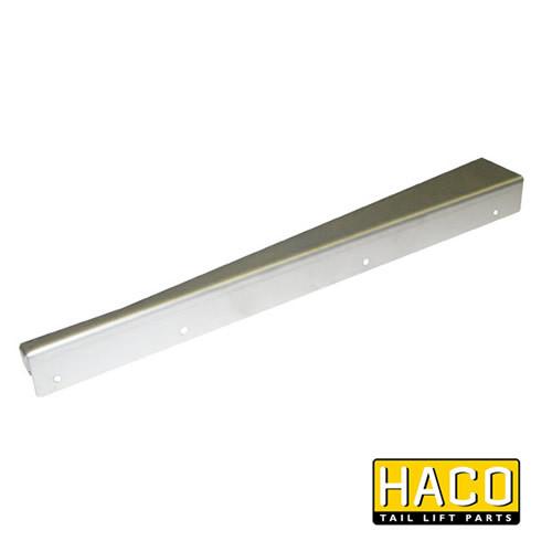 Platform corner right HACO bracket with screws, compatible with Dhollandia part M3512.L, designed for tail lifts, shown with metal shelf bracket detail.