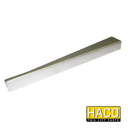 Platform corner right HACO bracket with screws, compatible with Dhollandia part M3512.L, designed for tail lifts, shown with metal shelf bracket detail.