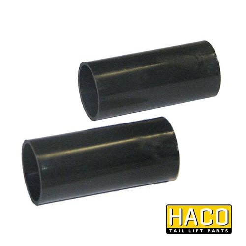 Bearing bush hinge HACO, compatible with Dhollandia M0545, featuring black cylindrical pipes for tail lifts. Ideal for large commercial trailers.
