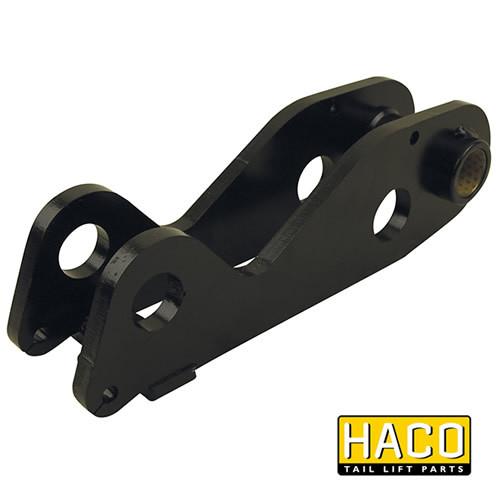 Swing LM50 2004- HACO, a black metal component with holes, compatible with Dhollandia Tail Lifts, interchangeable with parts M1312 and M1304.