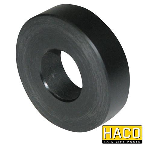Platform roll Ø75/32-20mm HACO, a black round auto part designed for Dhollandia Tail Lifts, interchangeable with part M0900, made from POM (Delrin).