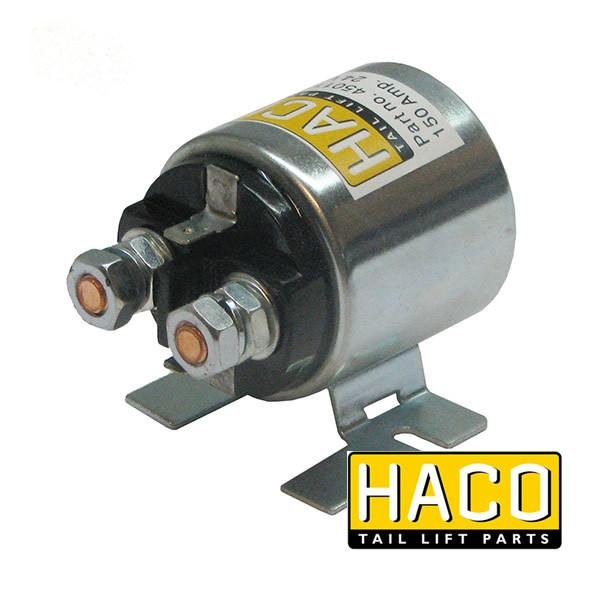 Starter solenoid 12V 150 Amp HACO, metal device with two screws, suits Ratcliff part 4696-217-8 for tail lifts.