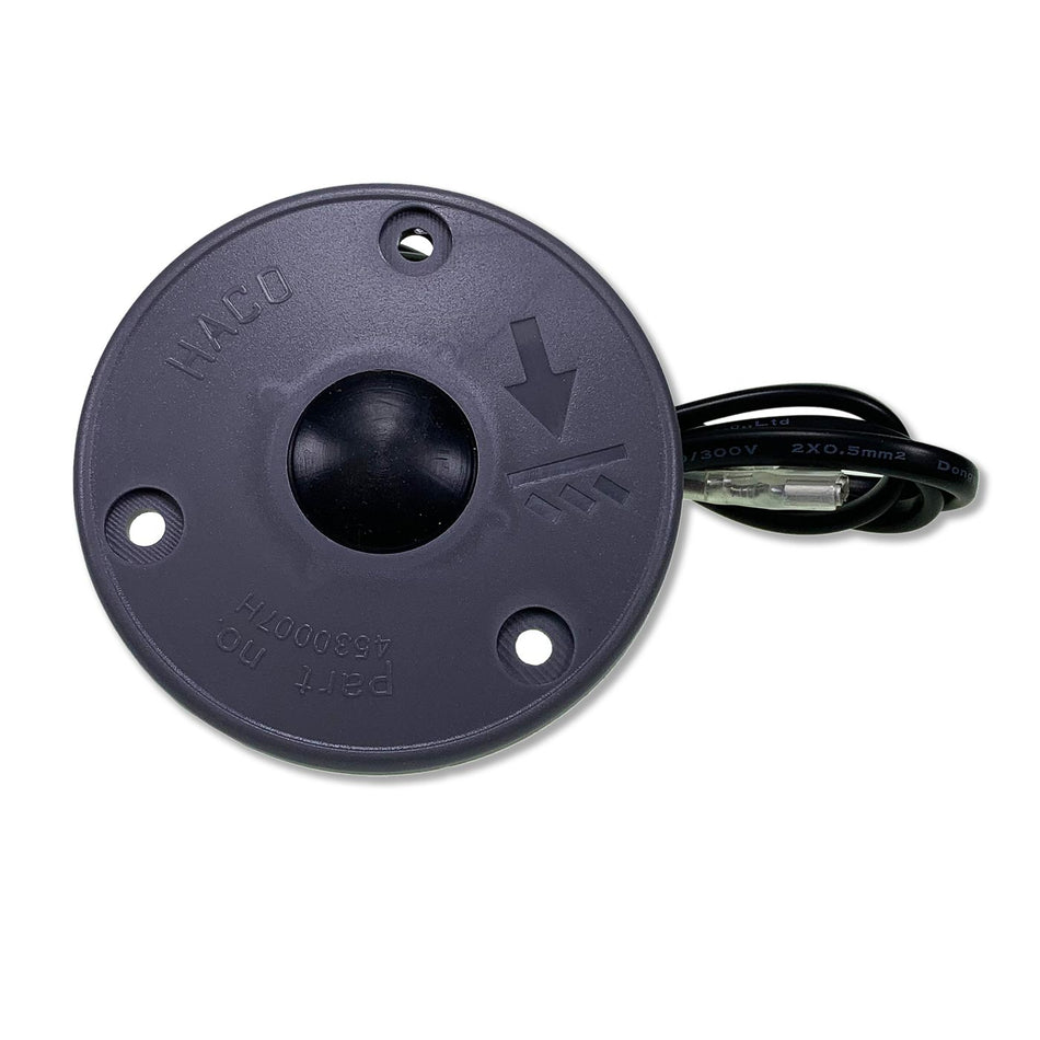 Foot Control Lower HACO for Anteo Tail Lifts, featuring a circular black design with integrated cord, essential for commercial trailer operations.