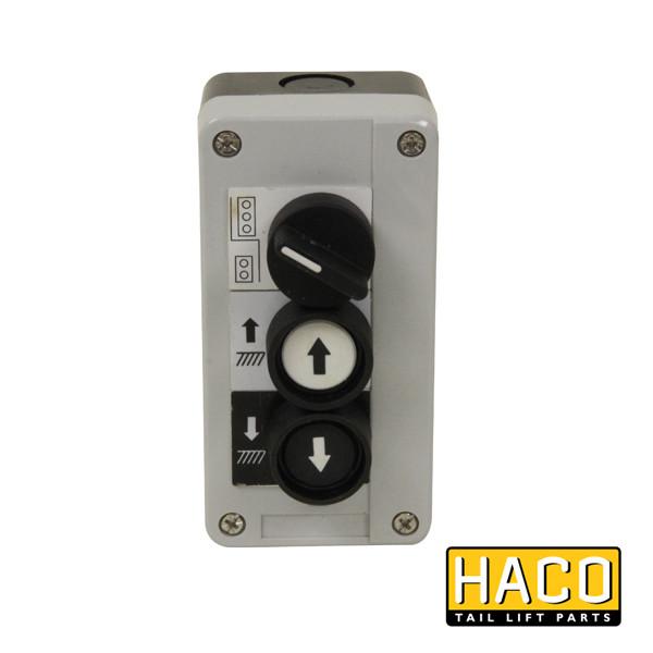 Inside control 3-button HACO, compatible with Ratcliff part 4742-039-9, featuring a detailed control panel with a circular arrow indicator and clear signage.