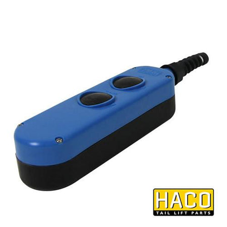 Handcontrol box 2-button HACO for Dhollandia Tail Lifts, compatible with E0785.H or E0785.M, features magnet, without wanderlead and plug.
