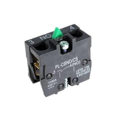 XEN-L1111 Contact Block N/O, a black electrical device featuring a prominent green button, designed for Ratcliff Palfinger Tail Lifts.