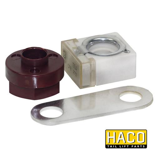 Fuse complete HACO for Dhollandia Tail Lifts, featuring a plastic body with a metal ring, designed as an alternative to model E0287.100.