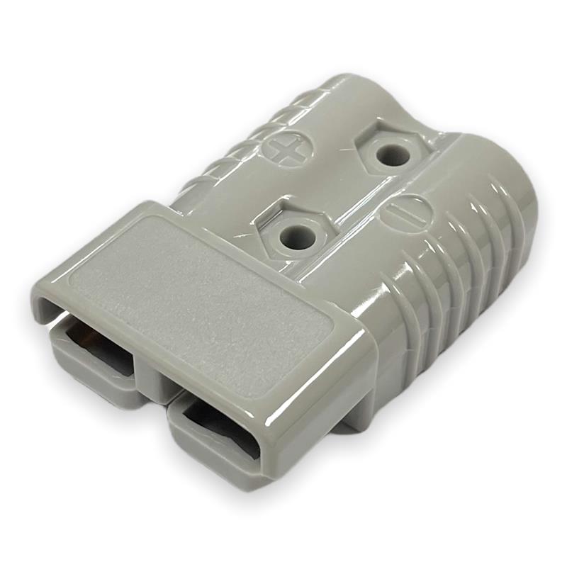 175A Anderson Style Connector plug for tail lifts, featuring a grey plastic design with holes, suitable for 35mm cables and includes two contacts.